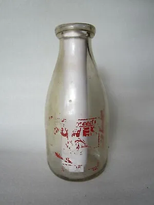 Vintage 1941 Wwii Era Comalac Dairy California Milk Bottle America Needs Power • $4.90