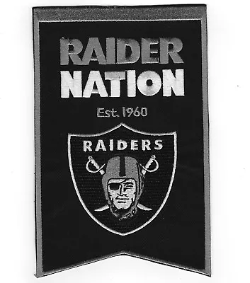 🔥7  OAKLAND/LAS VEGAS RAIDERS Est. 1960 Iron-on RAIDER NATION Banner PATCH! • $6.99