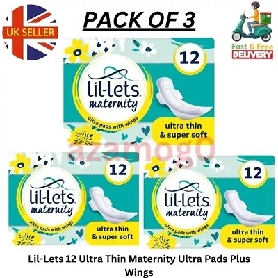 Lil-Lets 12 Ultra Thin Maternity Ultra Pads Plus Wings • £14.49