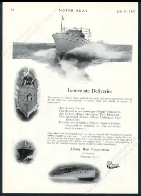 1920 John L Hacker Albany Boat Runabout Cruiser Photo Vintage Print Ad • $9.99