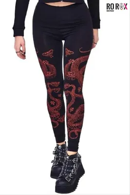 Jawbreaker 90s Snake Black Leggings Gothic Skeleton Print Alternative Pants • £26