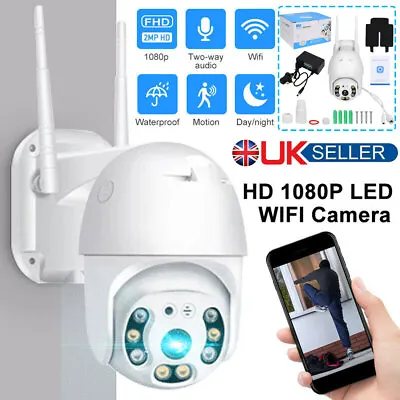 Security Home Outdoor 1080P IP Camera Wireless WIFI CCTV HD PTZ Smart IR Camera • £22.99