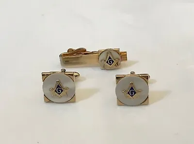VTG SWANK Masonic Set Of Tie Clasp And Cuff Links • $38