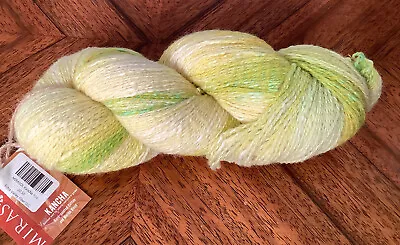 MIRASOL Kancha Hand Painted Super Fine Merino Wool & Cotton YARN LT YELLOW-GREEN • $18
