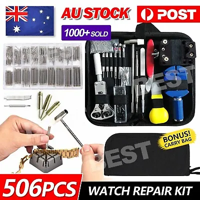 506pcs Watch Repair Tool Kit Back Case Opener Remover Spring Pin Bars Watchmaker • $17.45