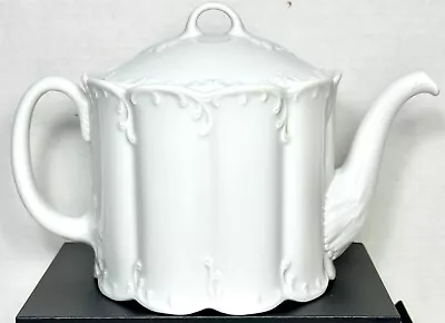 Vintage 4 Cup Rosenthal Classic Rose All White Embossed Teapot W/Lid Germany • $58