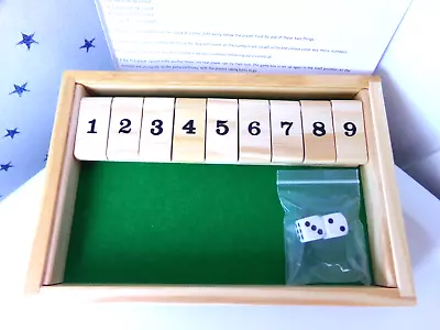 NEW Shut The Box Wooden Math Numbers Counting Addition Family Dice Pub Bar Game • $2.60