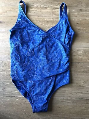 Royal Blue Ladies Swimming Costume Size 14/16 Tummy Control Swimsuit Calzedonia • £9.95