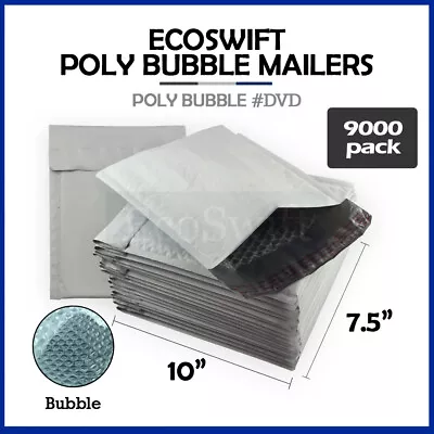 9000 #0 7.5x10 EcoSwift Full PALLET Poly Bubble Mailers Padded Envelope Bags DVD • $1729.99