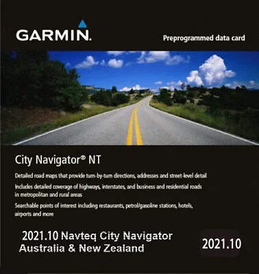 Garmin City Navigator Australia & New Zealand Nt 2021.10 Latest Map Micro Sd  • $39.95