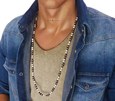 Mens Bead Necklace Beaded Style Beach Surfer Festival Gift For Him Men Boys Dad • $12.65