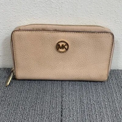 Michael Kors Fulton Wallet Womens Large Tan Leather Phone Case Clutch 35H5GFTE3L • $19.99