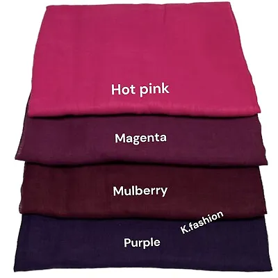 Premium Quality Plain Cotton Viscose Long Maxi Scarf Hijab Headwrap For Women UK • £5.58