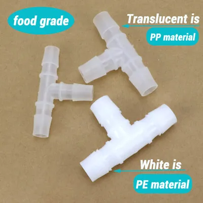 £1.67 • Buy Tee Hose Joiner Plastic Barbed T Connector Pipe Fitting Air Fuel Water Gas WHITE