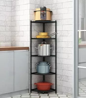 5-Tier Kitchen Corner Shelf Rack Free Standing Pot Rack For Organizer Stainless • $61.19