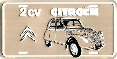 $8.99 • Buy Citroen 2cv Auto Metal License Plate Tag Embossed Number #106-00
