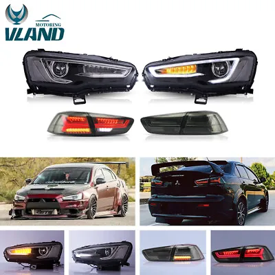 $549 • Buy Vland Audi Style Headlight & Taillights Fits For Mitsubishi Lancer& EVO X 08-17