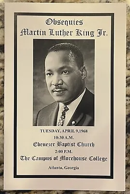 Dr Martin Luther King Funeral Program Phamplet April 9 1968 Georgia Authentic • $599