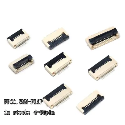 10Pcs 4 5 6 7 8 10 12-60Pin Pitch 0.5mm Under Clamshell Socket FFC FPC Connector • $5.59