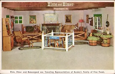 Postcard Elsie And Elmer The Cows In Person Borden's Dairy Family • $4.65