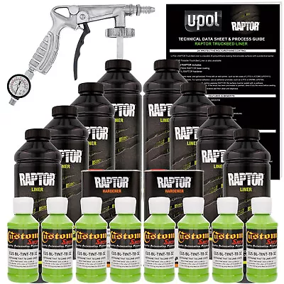 U-POL Raptor Tintable Lime Green Spray-On Truck Bed Liner Spray Gun 8 Liters • $419.99