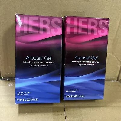 2 Pack New Hers Arousal Gel Compare To KY Intense .34 Fl Oz Each • $18.99