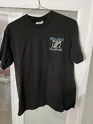 Vtg Florida Marlins 1997 World Series Champions Men's M Black Lee Sport T-Shirt • $22.99