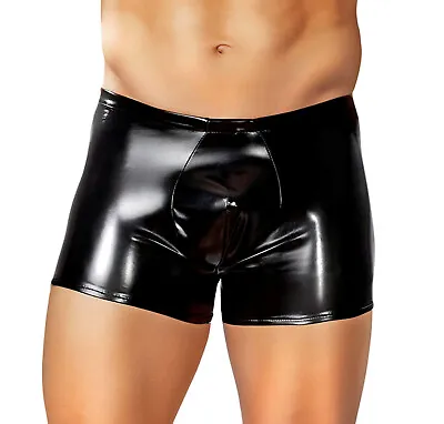 Male Power Men's Boxer Brief Black Sexy Latex Rubber Look Underwear Shorts Small • $19.99