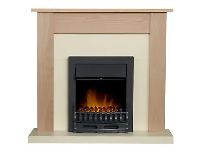 Adam Southwold Fireplace Oak & Cream + Blenheim Electric Fire Black 43  • £177.95