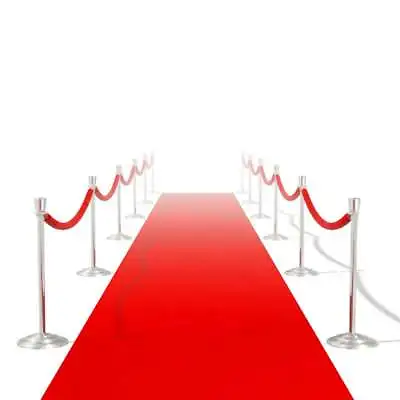 Red Carpet 10m Extra Heavy 400g/m2 Floor Runner Rug Party Event Decor 3 Size Vid • £43.99