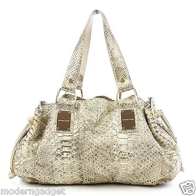 Italy $2900 ❤️ Michel Kors Collection Gold Snakeskin Leather Women Hand Bag • $650.75