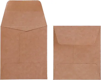 100 Pack Small Coin Envelopes Heavy Duty Self-Adhesive Kraft Seed Envelope Mini  • $9.40