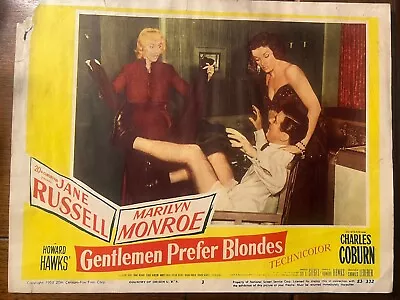 MARILYN MONROE - GENTLEMEN PREFER BLONDES  1953 Original Movie Lobby Card (#3) • $109