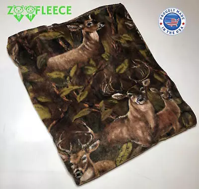 ZooFleece Brown Deer Elk Buck Animal Camouflage Hunting Blanket Throw 60X60  • $29.71