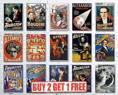 A4 Vintage High Quality Magic Magician Show Posters Houdini Thurston Kellar  • $4.66