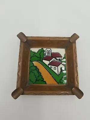 Vintage Ciasa Mexican Ceramic Tile W/Copper Trim Ash Tray   • $15