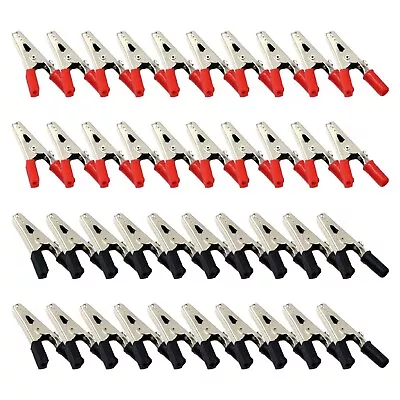 Versatile Metal Alligator Clips 40Pcs Bulk Set In Red & Black For Various Tasks • $21.04