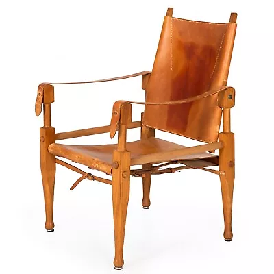 Vintage Leather And Oak “Safari” Arm Chair By Wilhelm Kienzle Circa 1950s • $2500