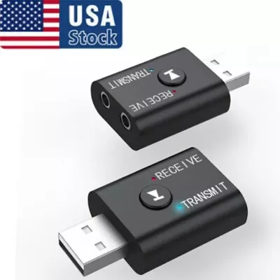 Bluetooth 5.0 2in1 Transmitter Receiver Car Wireless Audio Adapter USB 3.5mm Aux • $6.09