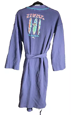 Tommy Bahama Men's Embroidered Robe  Aloha From Paradise  Belted Marlin Blue S/M • $41.95