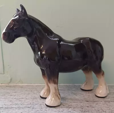 £7.99 • Buy Kenall Shire Staffordshire Ceramic Shire Horse Brown White Made In England