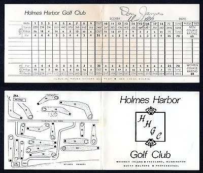 JSA Don James Holmes Harbor Golf Scorecard Autograph Signed  U Of W 75  TRB 057 • $179.97