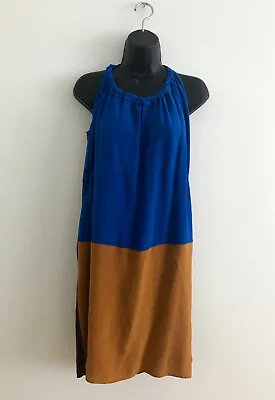 MARNI H&M Blue SILK DRESS Purple Maroon 4 34 Sleeveless BOW Summer SOLD OUT New • $49.97