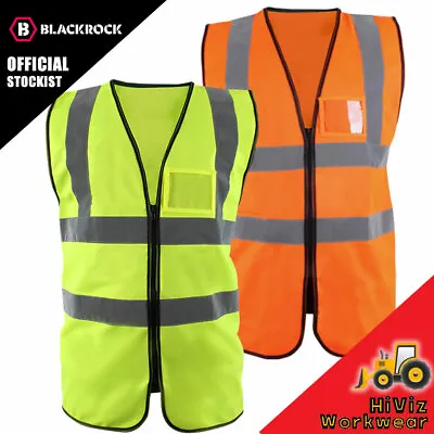 £5.95 • Buy Blackrock Zipped Executive Hi-Vis Waistcoat Vest Mens Workwear High Viz Safety 