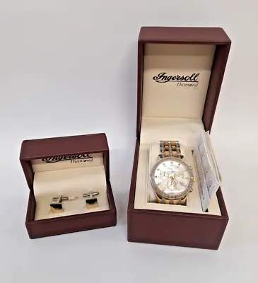 £179.99 • Buy Ingersol Diamond Watch Bundle With Diamond Cufflinks In Gift Box With Certs ETC