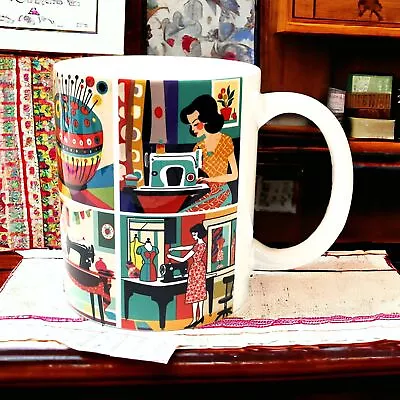 Retro Style Sewing Themed Coffee Mug - 11 Oz Ceramic Mug • $14.95