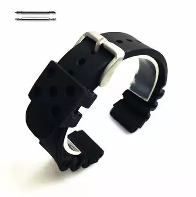 Diver's Style Black Rubber Strap Replacement Watch Band #4501 • $11.95