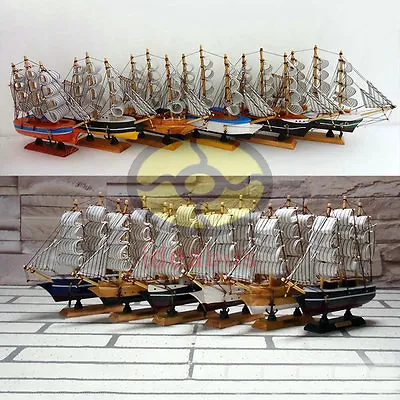 6 MIXED Wood Model 7.8 Length Sailing Boat Tall Ship Sailer Yacht Nautical Decor • $39.99