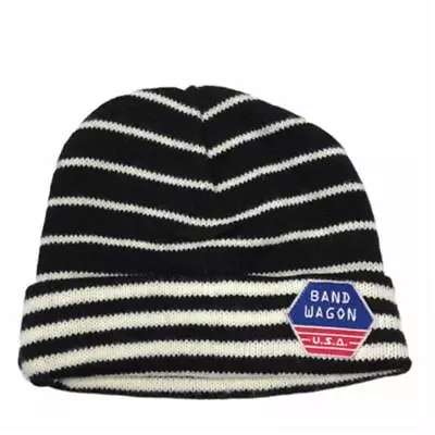 928 Y3 Knitted Hat Knit Cap Patch Border White Black • $36.36