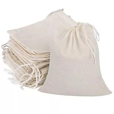 20 Pcs Muslin Drawstring Bags Natural Unbleached Cotton Straining Herbs Cheesecl • $19.35